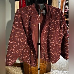 Burgundy fleece jacket